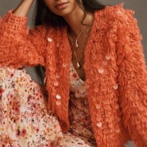Anthropologie IN THINGS LOOP-CROCHET CARDIGAN ONE SIZE